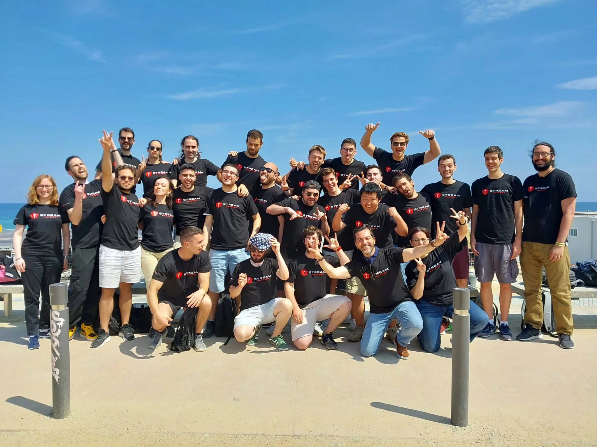 The Hatchet team at a summer offsite by the sea