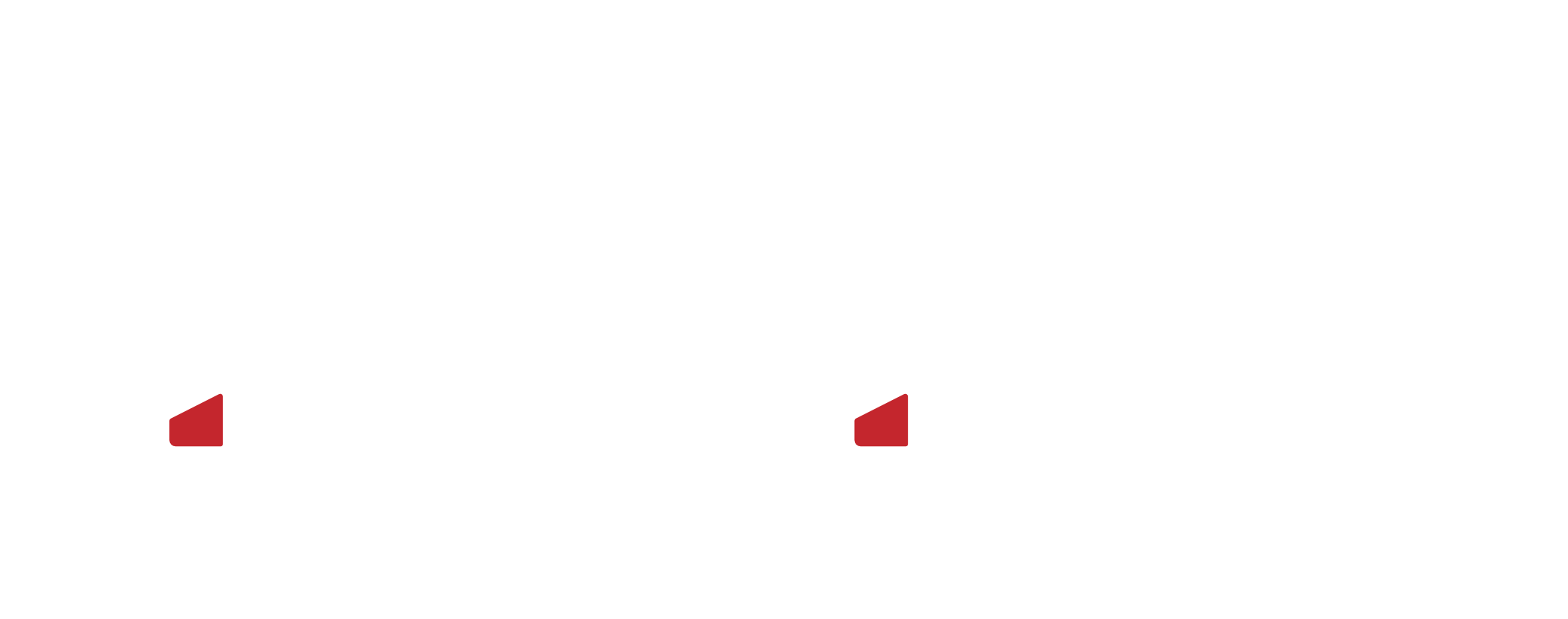 The Hatchet logo — white and red